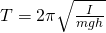 T = 2 \pi \sqrt{\frac{I}{mgh}}